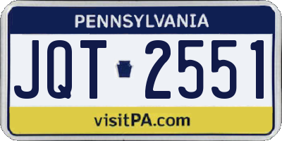 PA license plate JQT2551