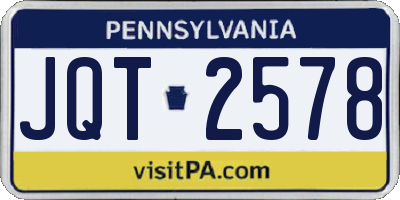 PA license plate JQT2578