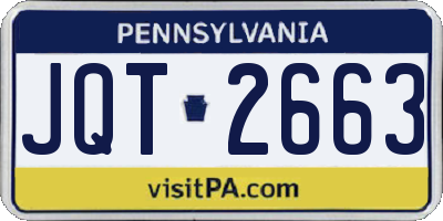 PA license plate JQT2663