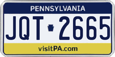 PA license plate JQT2665