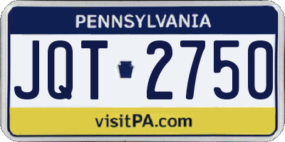 PA license plate JQT2750