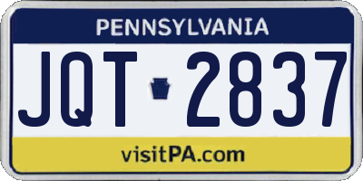 PA license plate JQT2837
