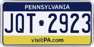 PA license plate JQT2923