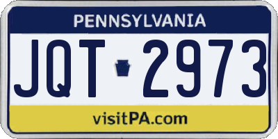 PA license plate JQT2973
