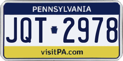 PA license plate JQT2978