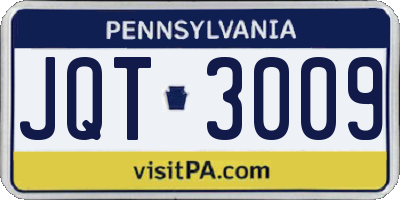 PA license plate JQT3009