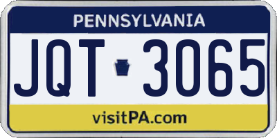 PA license plate JQT3065