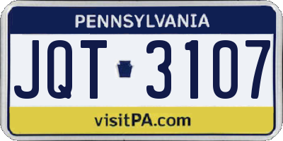 PA license plate JQT3107