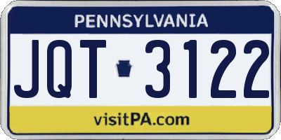 PA license plate JQT3122