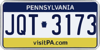 PA license plate JQT3173