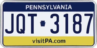 PA license plate JQT3187