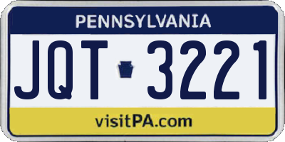 PA license plate JQT3221