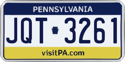 PA license plate JQT3261