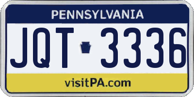 PA license plate JQT3336