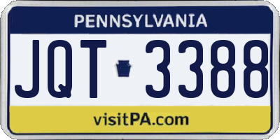 PA license plate JQT3388