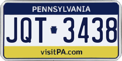 PA license plate JQT3438