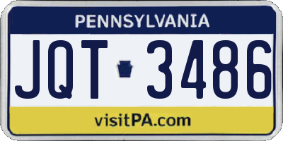 PA license plate JQT3486