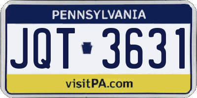 PA license plate JQT3631