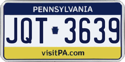 PA license plate JQT3639