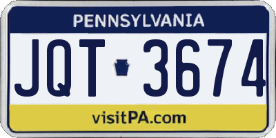 PA license plate JQT3674