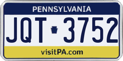 PA license plate JQT3752