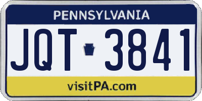PA license plate JQT3841