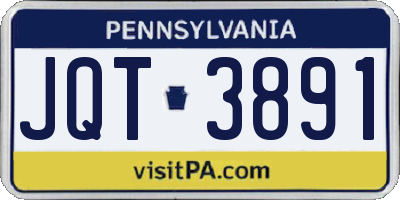 PA license plate JQT3891