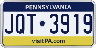 PA license plate JQT3919
