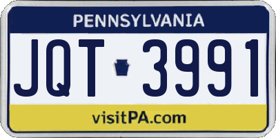 PA license plate JQT3991