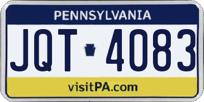 PA license plate JQT4083