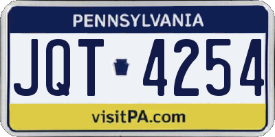 PA license plate JQT4254