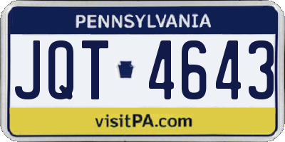 PA license plate JQT4643