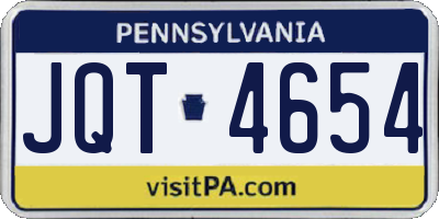 PA license plate JQT4654