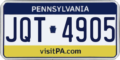 PA license plate JQT4905