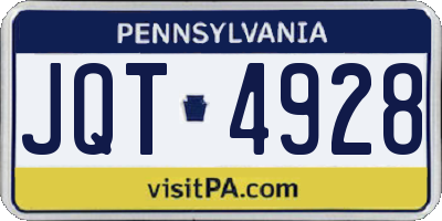 PA license plate JQT4928
