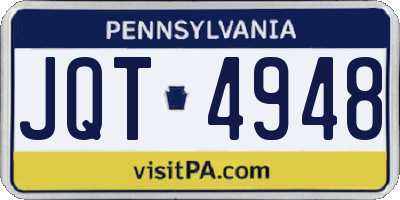 PA license plate JQT4948