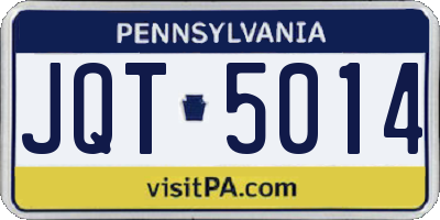 PA license plate JQT5014