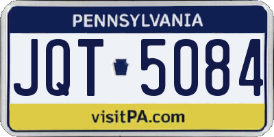 PA license plate JQT5084