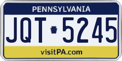 PA license plate JQT5245