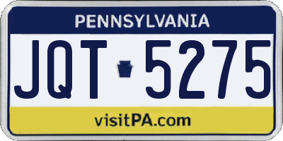 PA license plate JQT5275