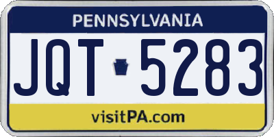 PA license plate JQT5283