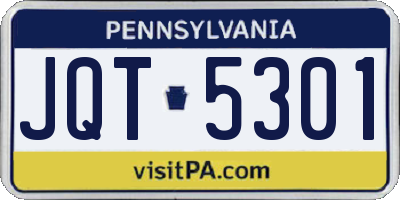 PA license plate JQT5301