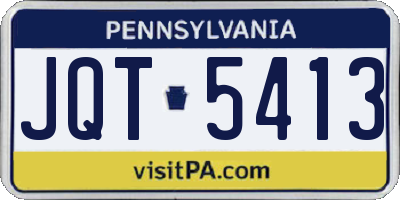 PA license plate JQT5413
