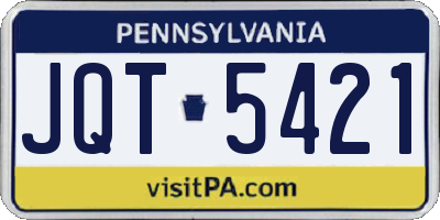 PA license plate JQT5421
