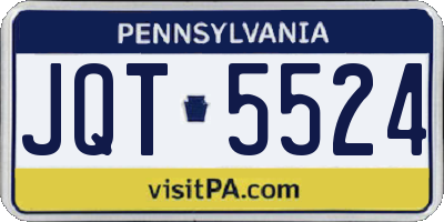 PA license plate JQT5524