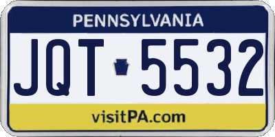 PA license plate JQT5532