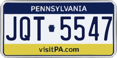 PA license plate JQT5547