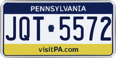 PA license plate JQT5572