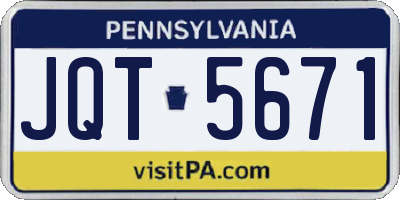 PA license plate JQT5671