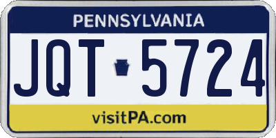 PA license plate JQT5724